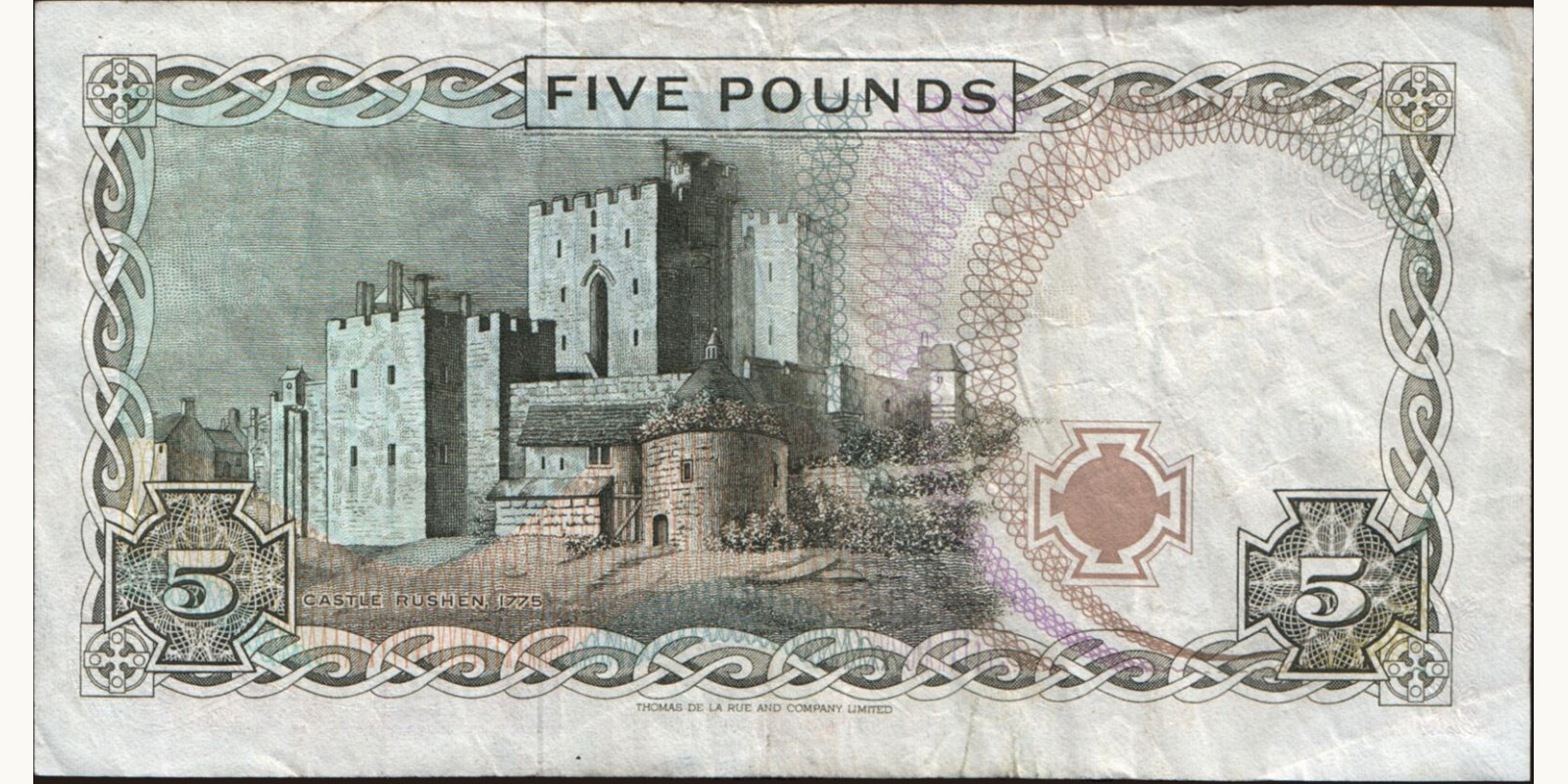 5 pounds о-в Мэн 1987 — Оборотная сторона