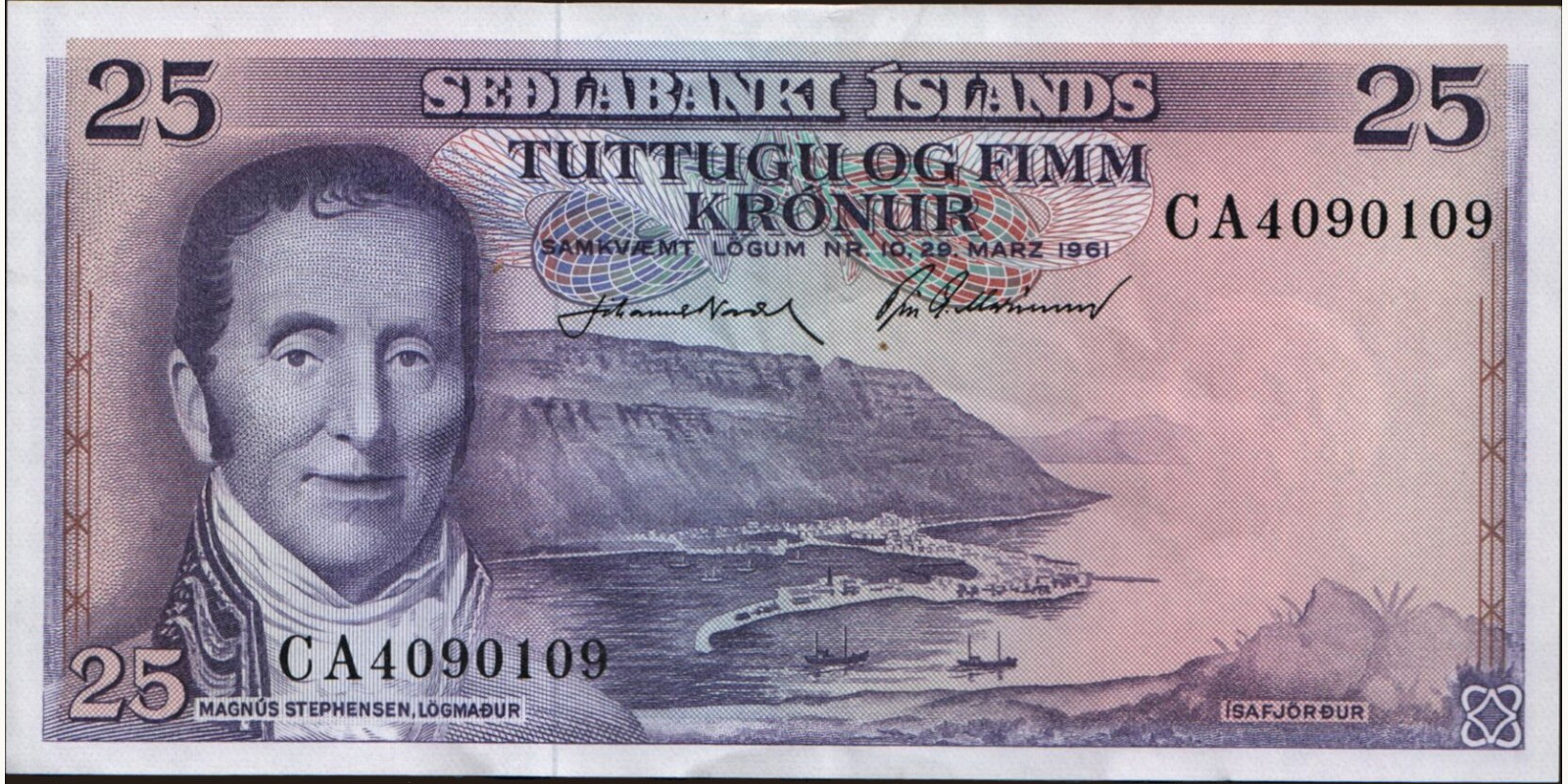 25 kronur 1961