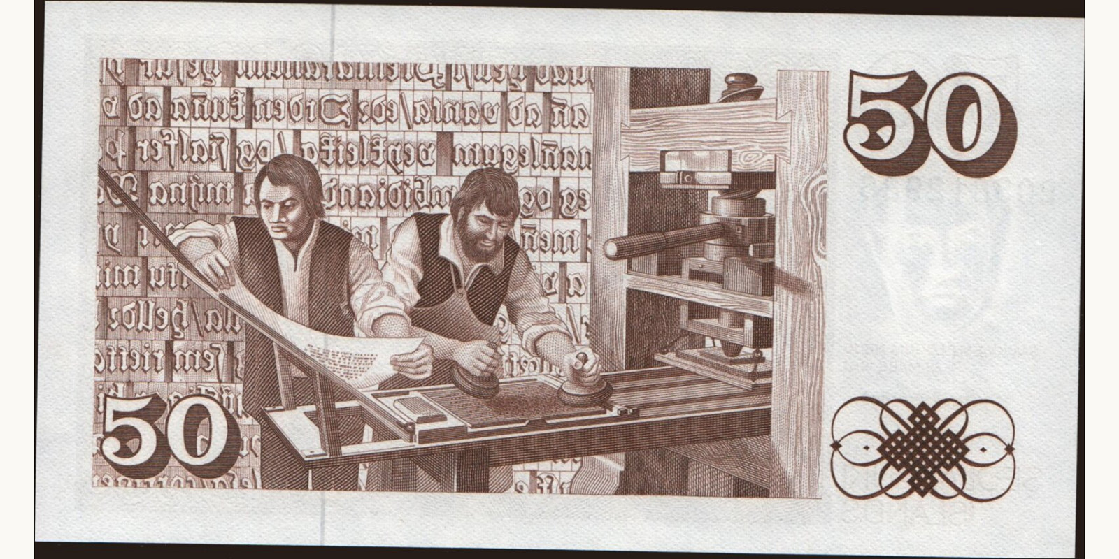 50 kronur Исландия 1961 — Оборотная сторона