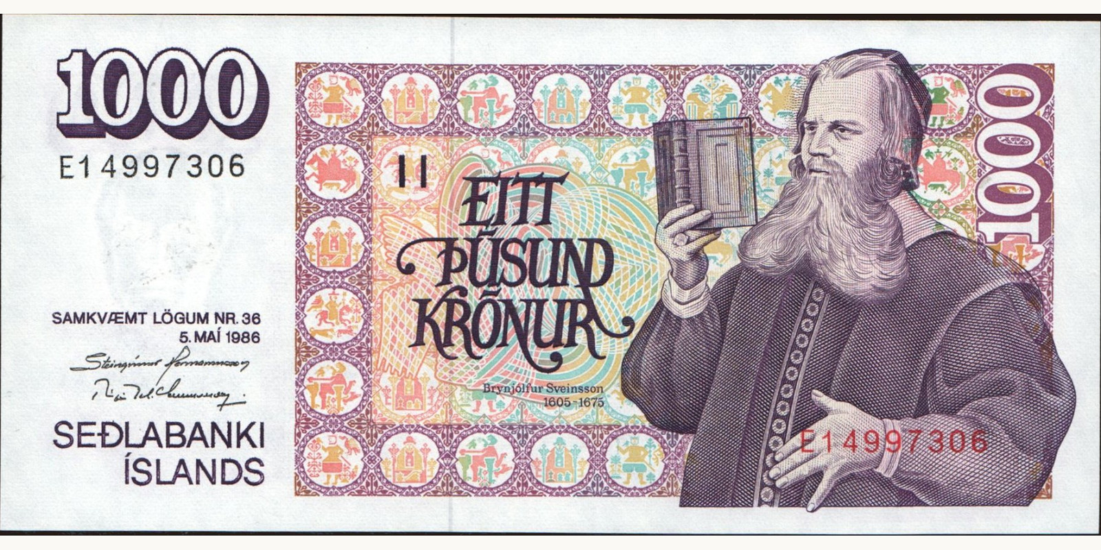 1000 kronur 1986