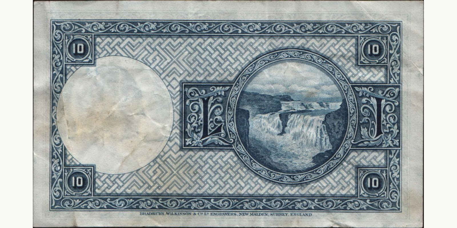 10 kronur Iceland 1928 — Back side