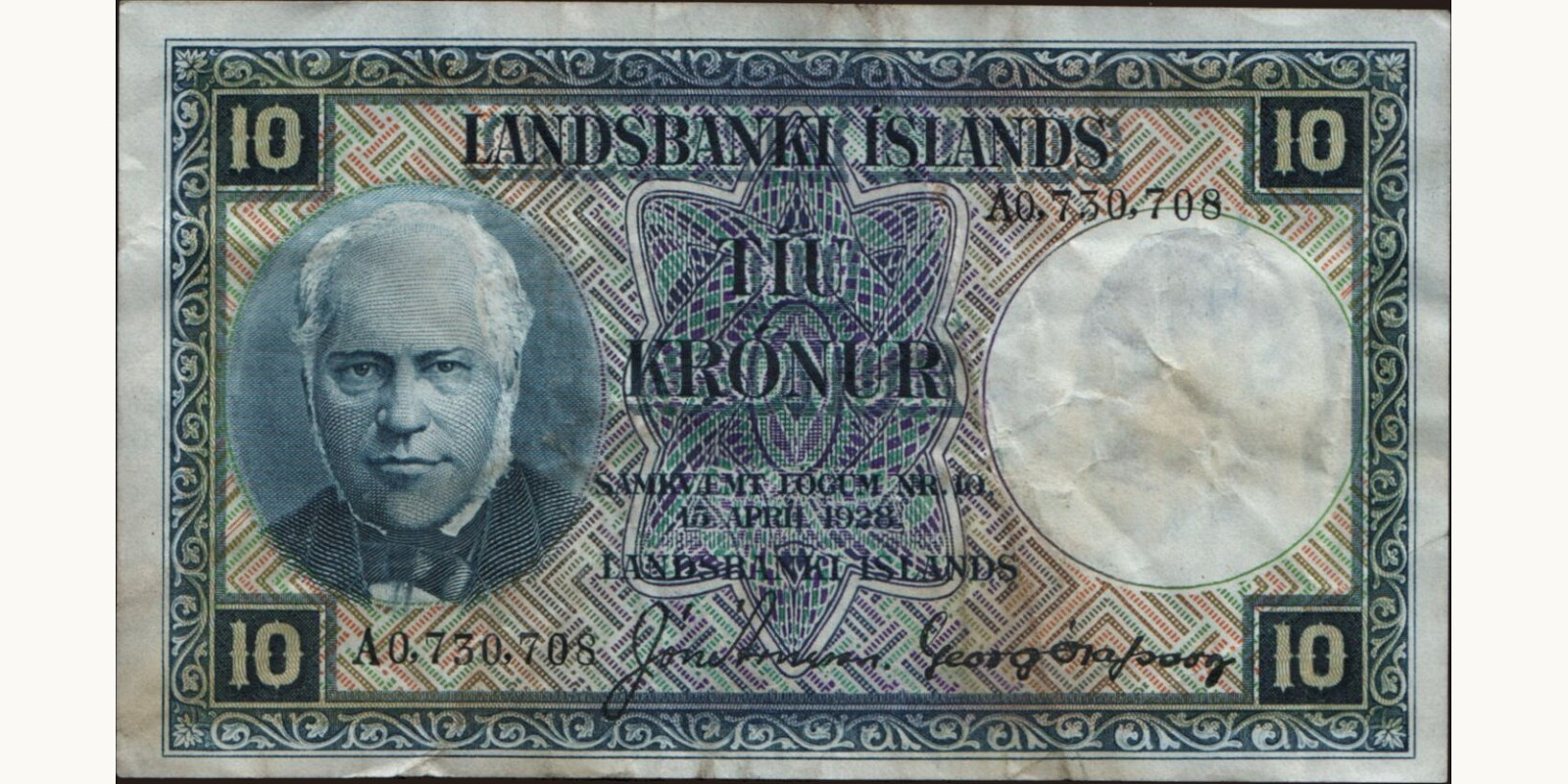 10 kronur 1928