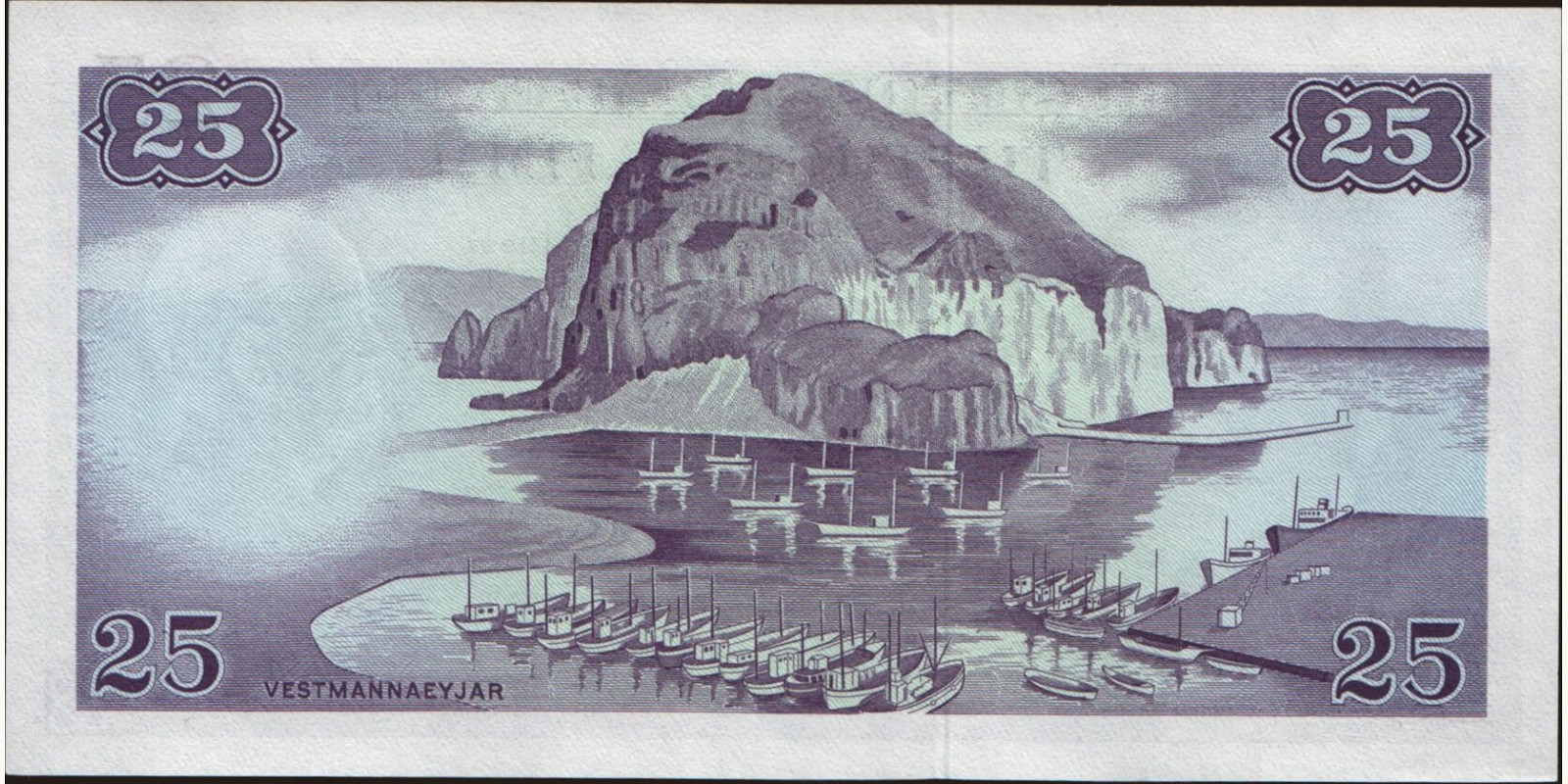 25 kronur Исландия 1957 — Оборотная сторона