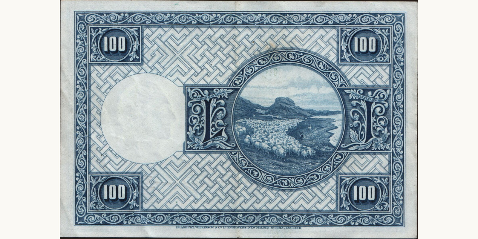 100 kronur Исландия 1928 — Оборотная сторона