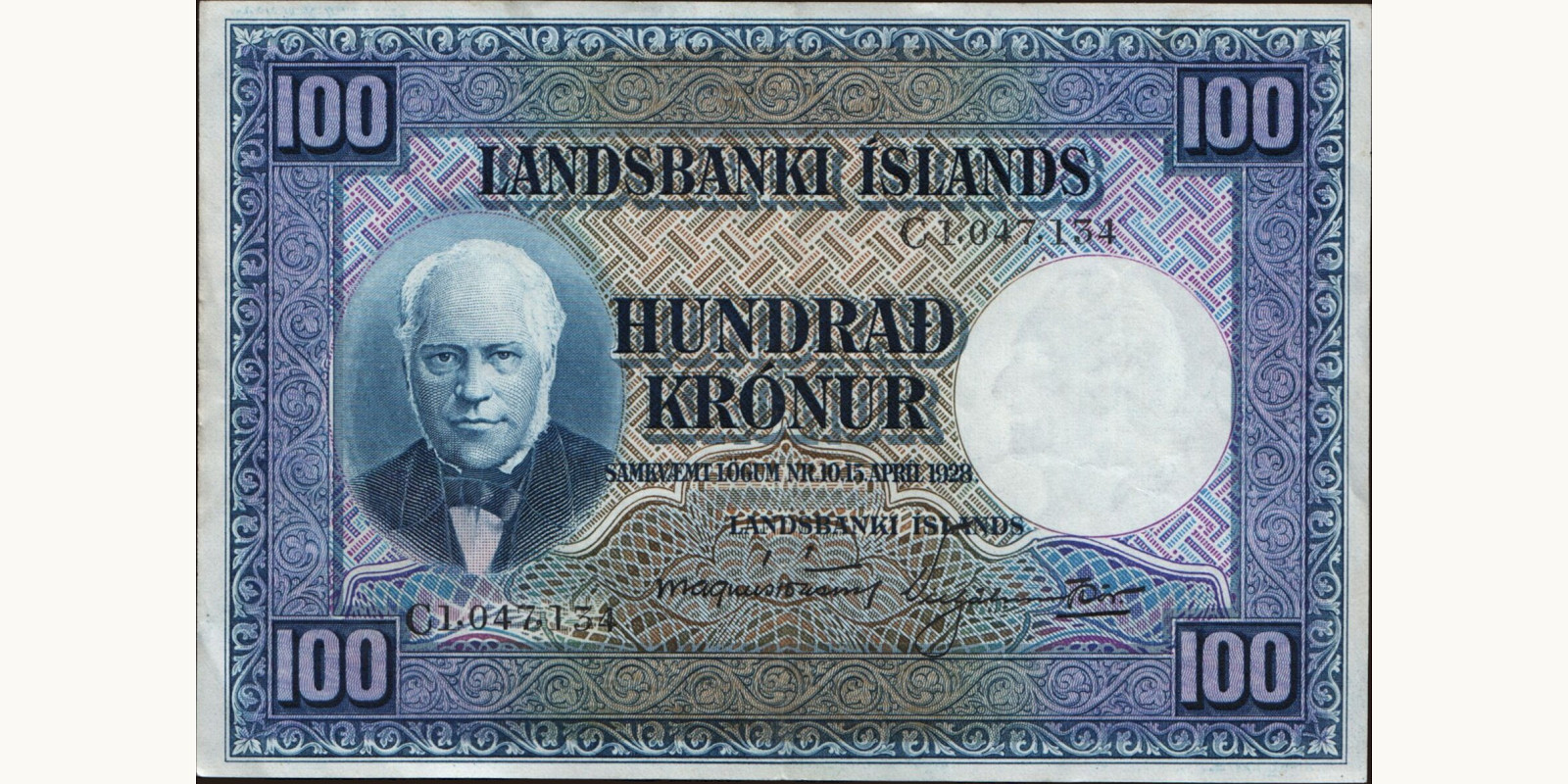 100 kronur 1928
