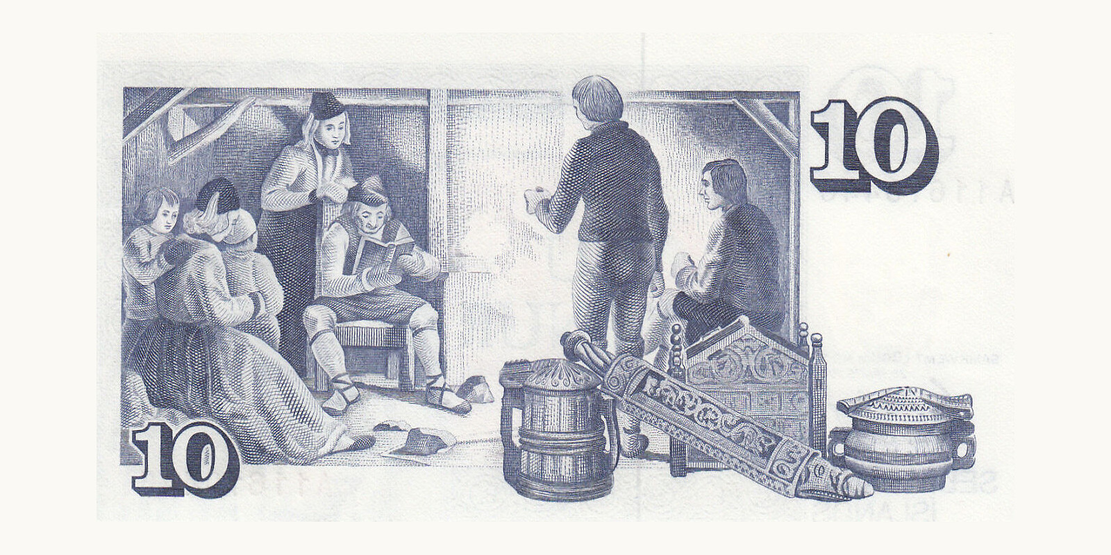 10 kronur Исландия 1961 — Оборотная сторона