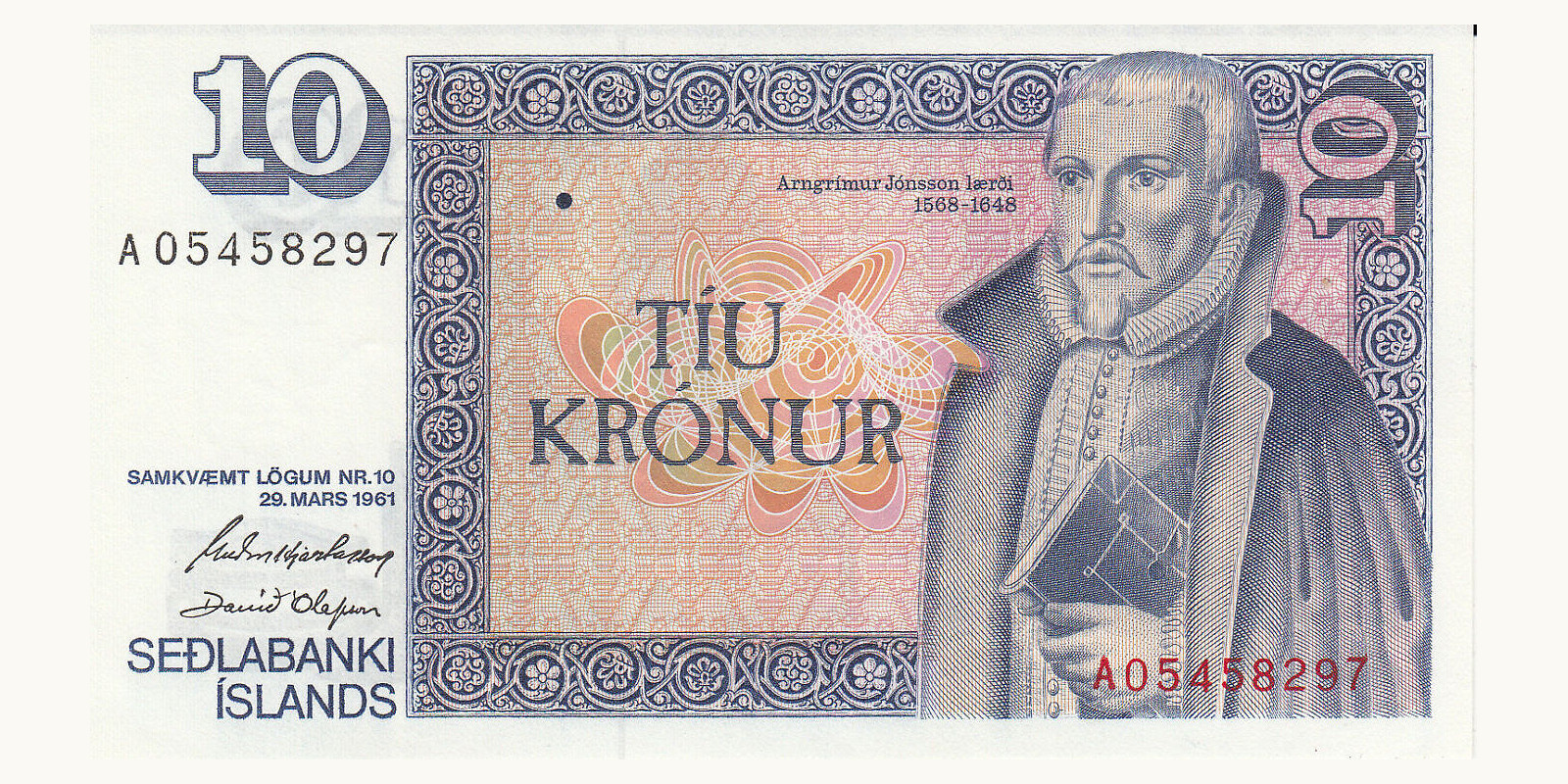 10 kronur 1961