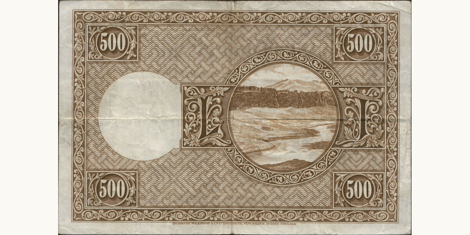 500 kronur Исландия 1928 — Оборотная сторона