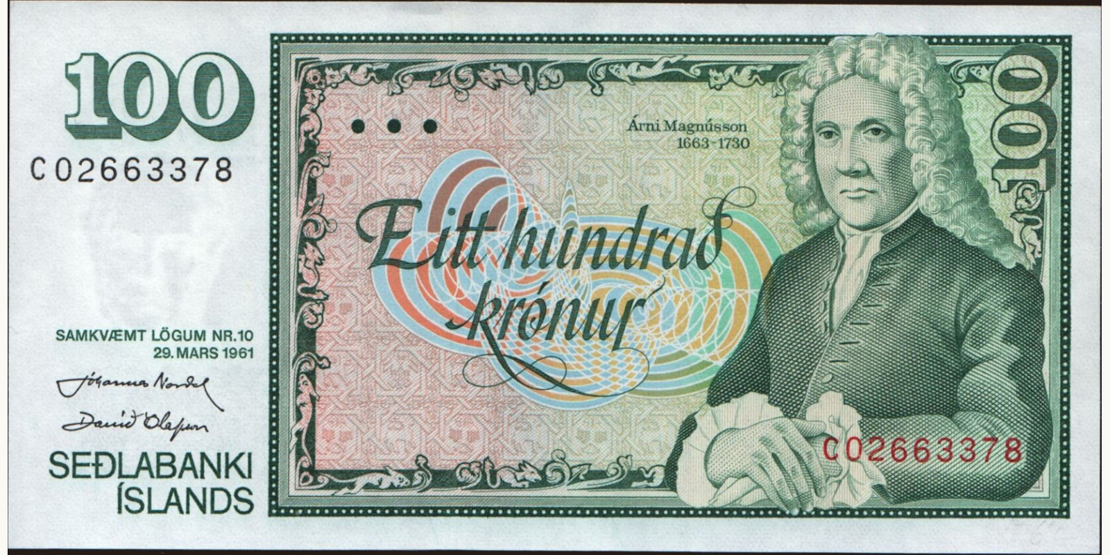 100 kronur 1961