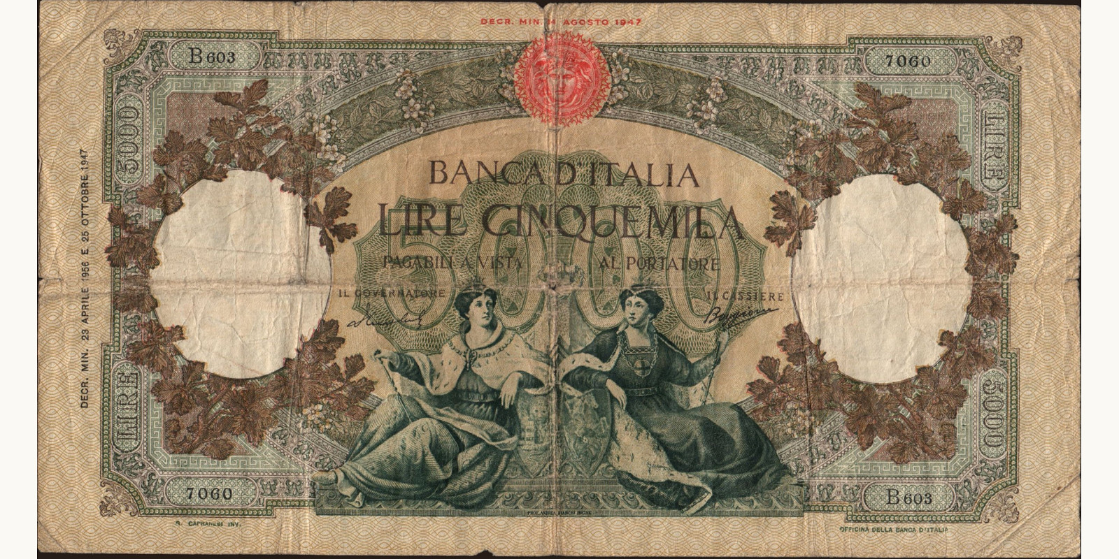 5000 lira 1956