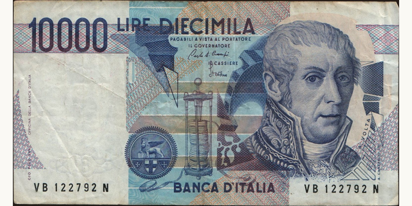10000 lira Italy 1983 — Front side