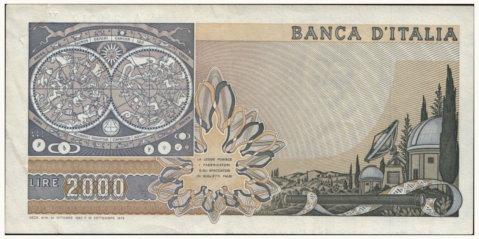 1983 lira Италия 2000 — Оборотная сторона