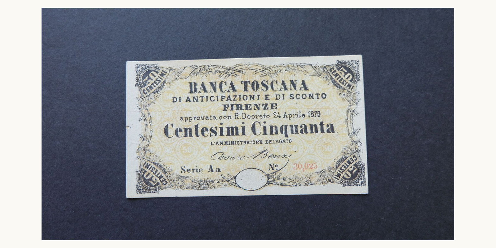 50 cent Italy 1870 — Front side