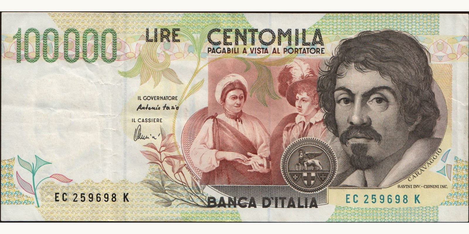 100000 lira Italy 1995 — Front side
