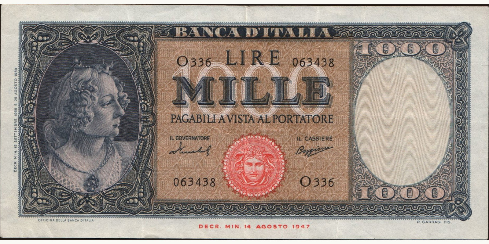 1000 lira 1959