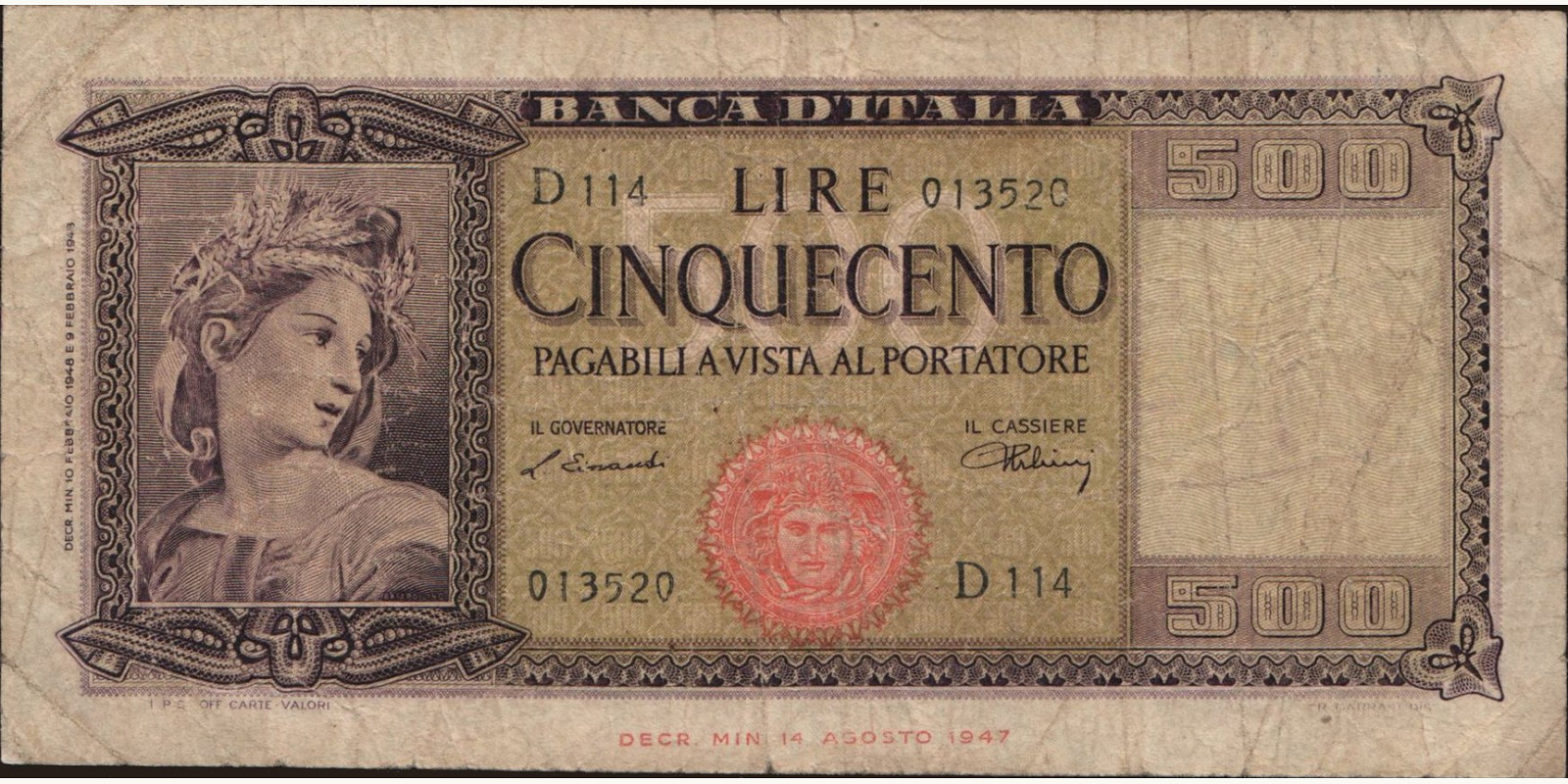500 lira 1948