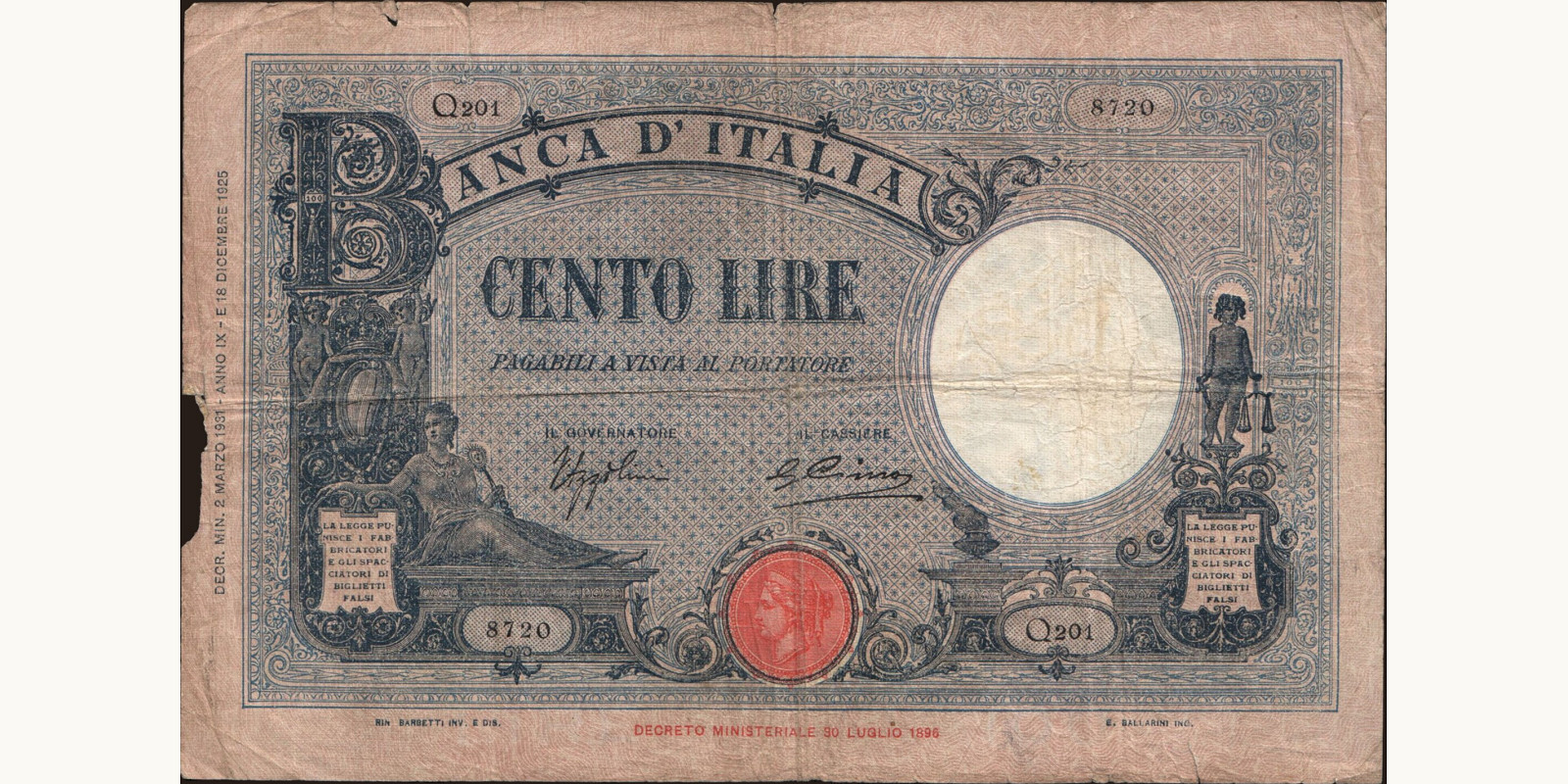 100 lira 1931