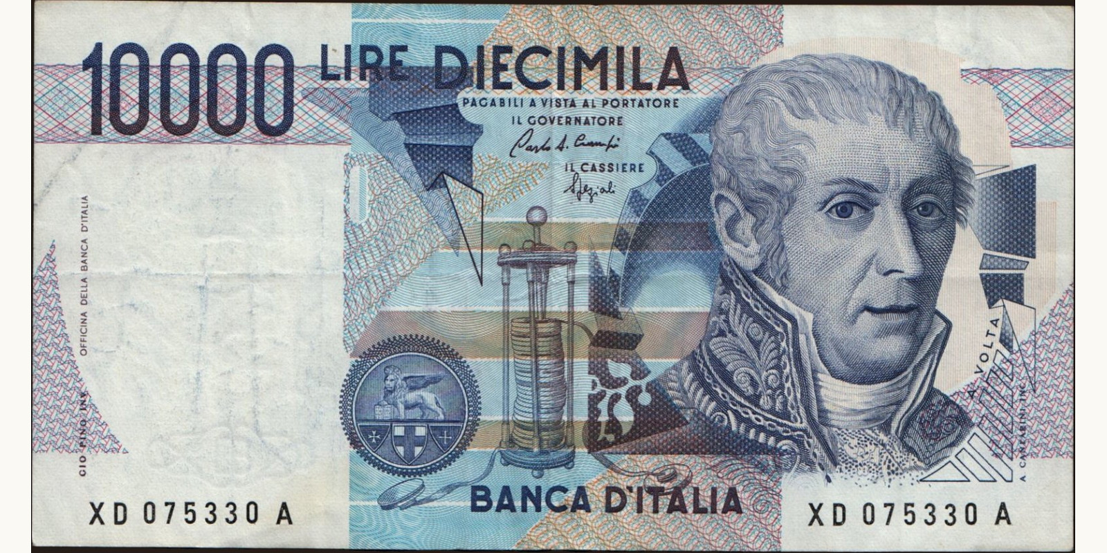 10000 lira Italy 1993 — Front side