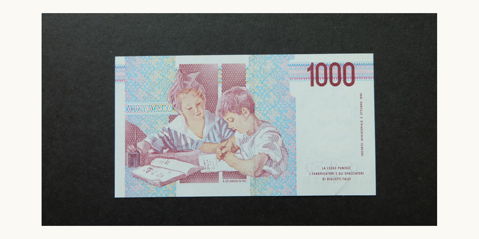 1000 Италия 1990 — Оборотная сторона