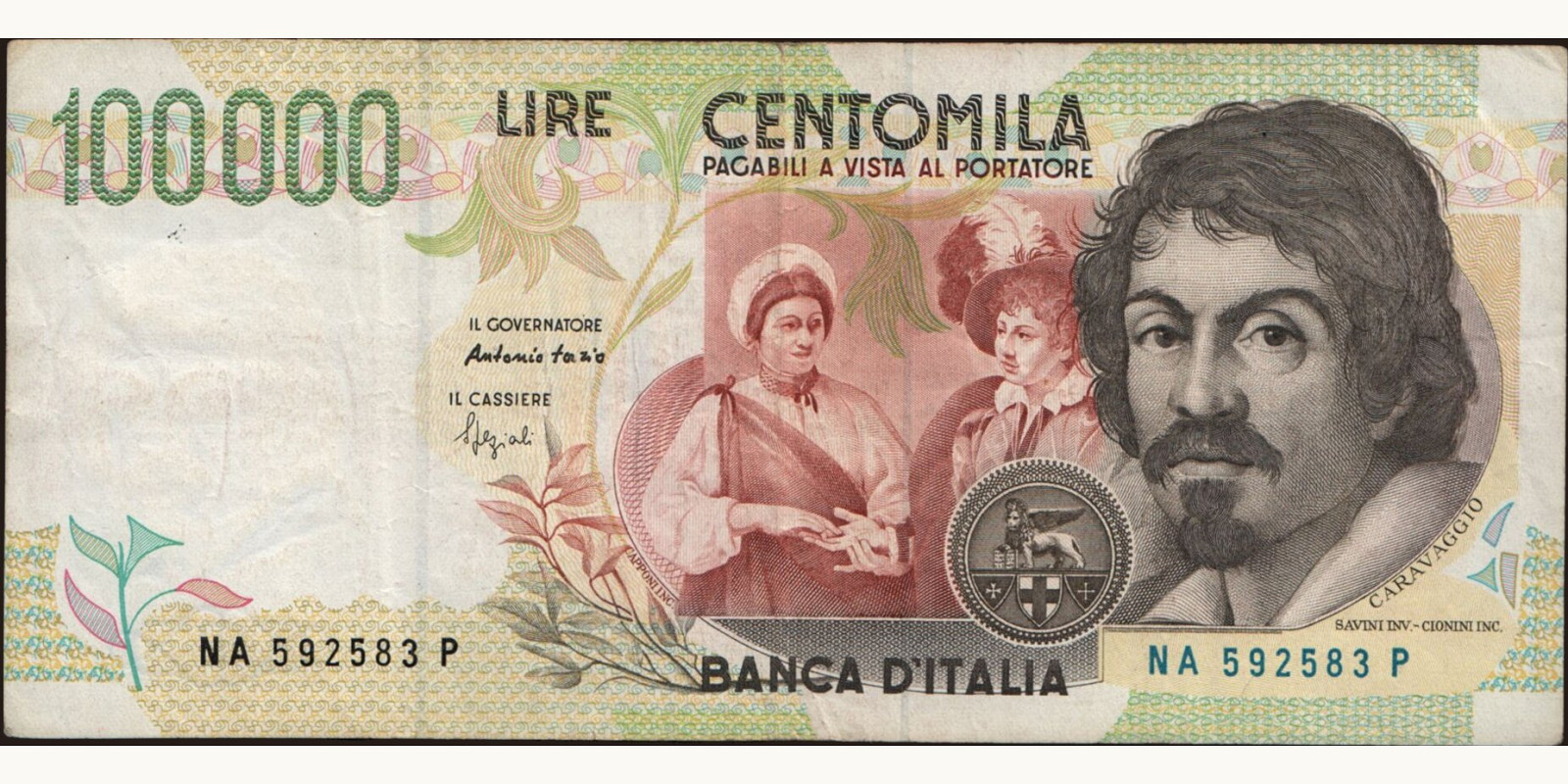 100000 lira Italy 1994 — Front side