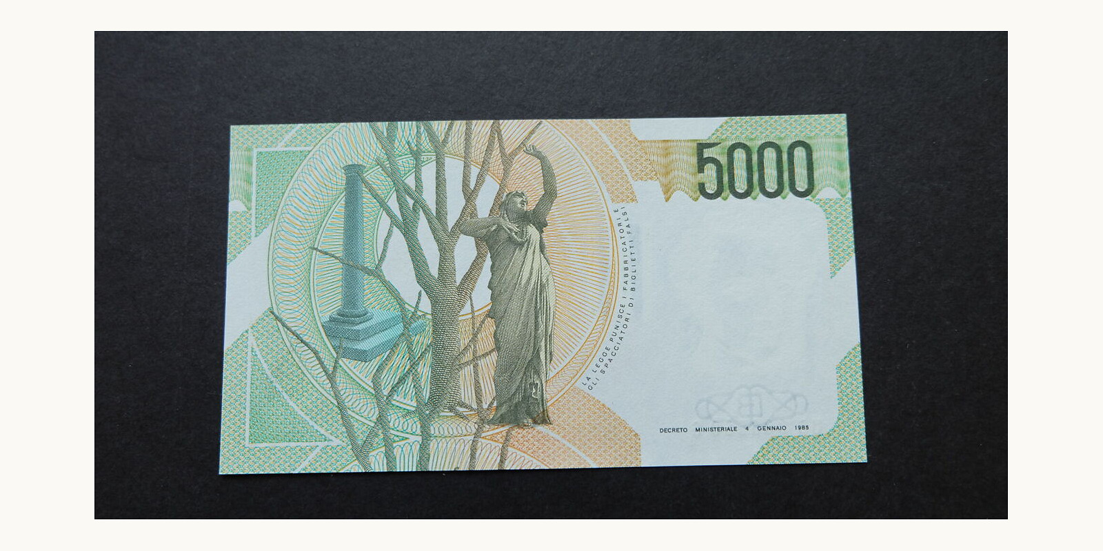 5000 lira Italy 1985 — Back side
