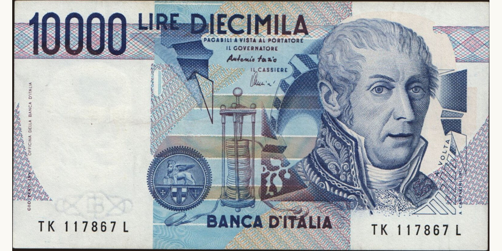 10000 lira Италия 1998 — Лицевая сторона