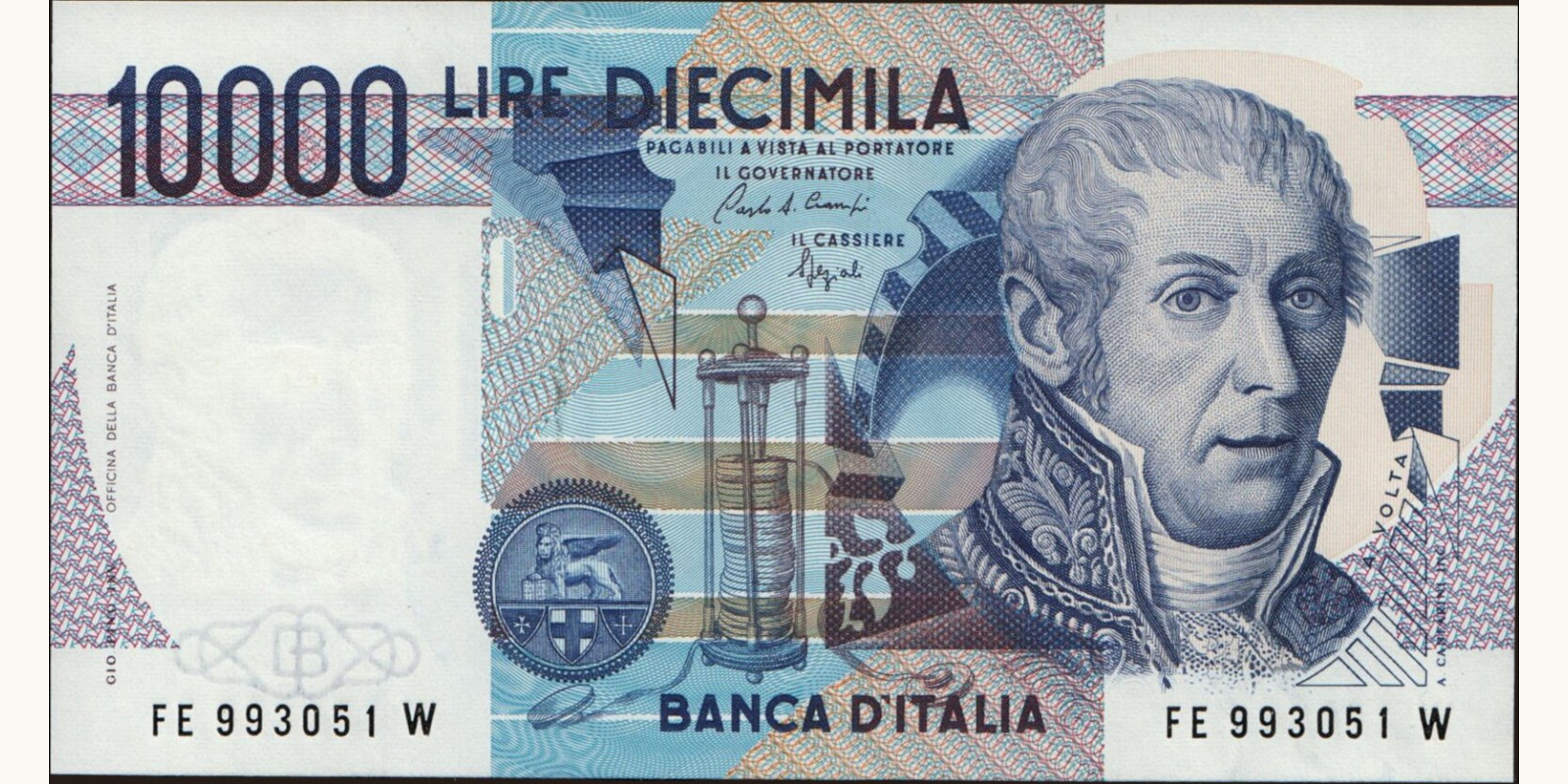 10000 lira Italy 1992 — Front side