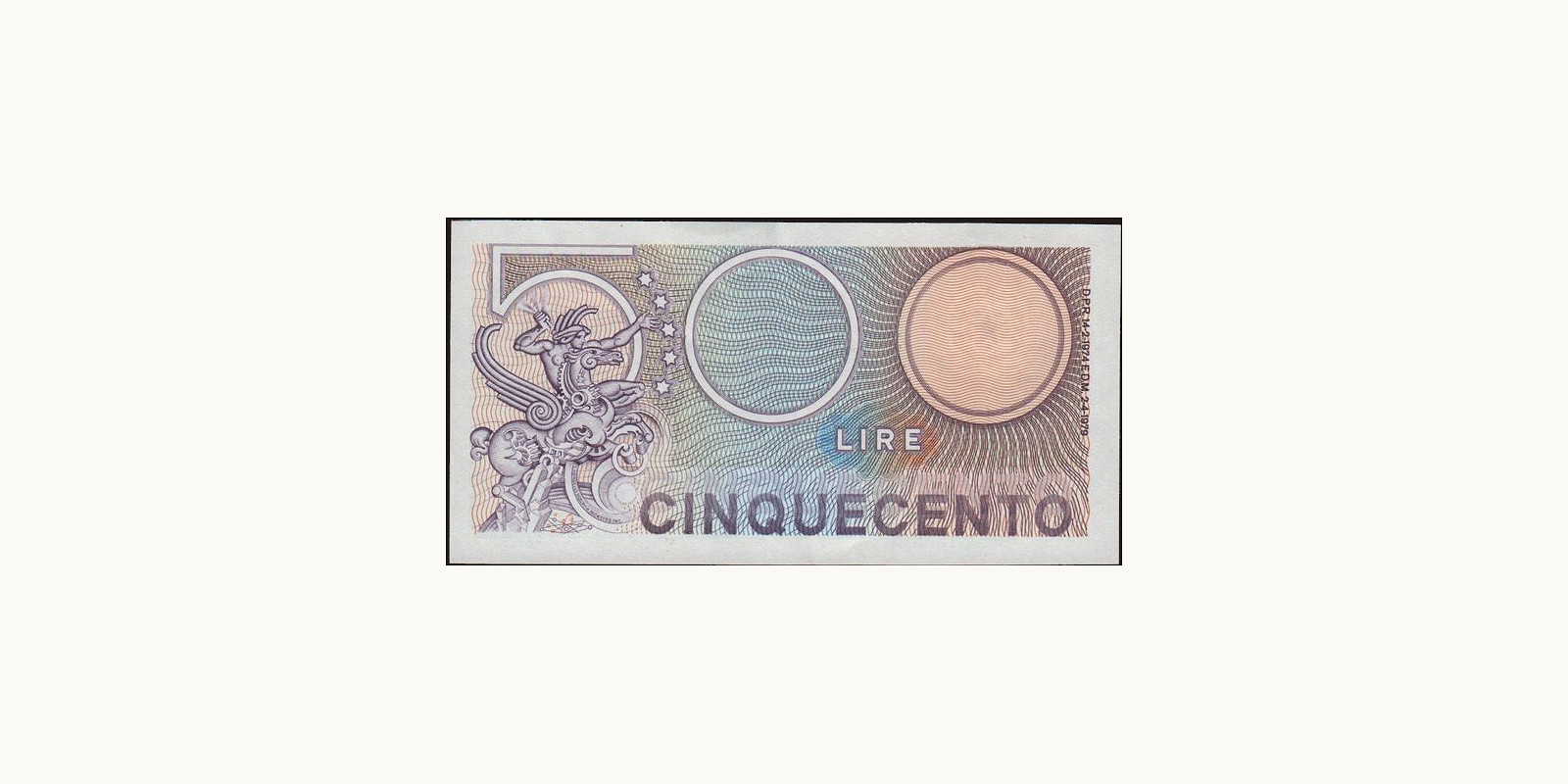 500 lira Italy 1971 — Back side