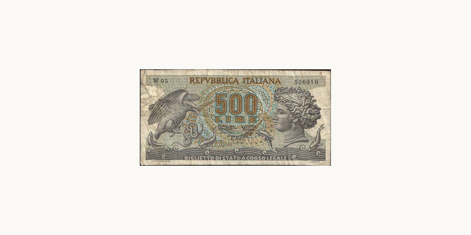 500 lira Italy 1975 — Front side