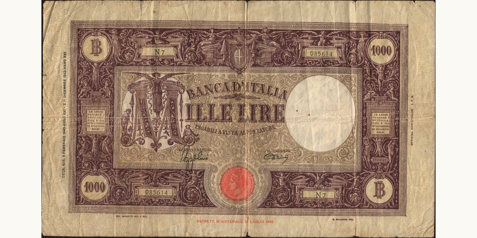 1000 lira 1943