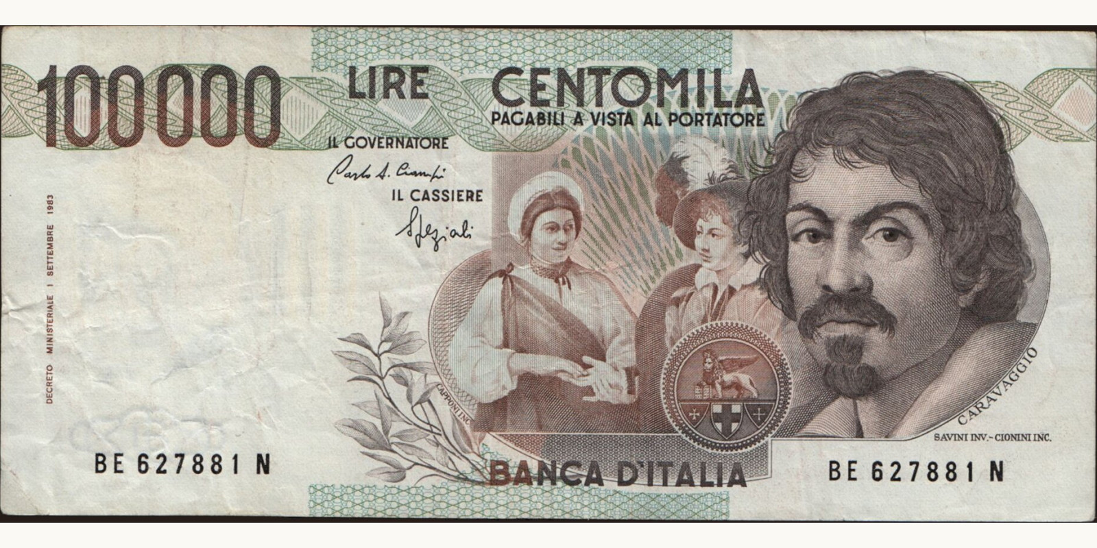 100000 lira Italy 1992 — Front side