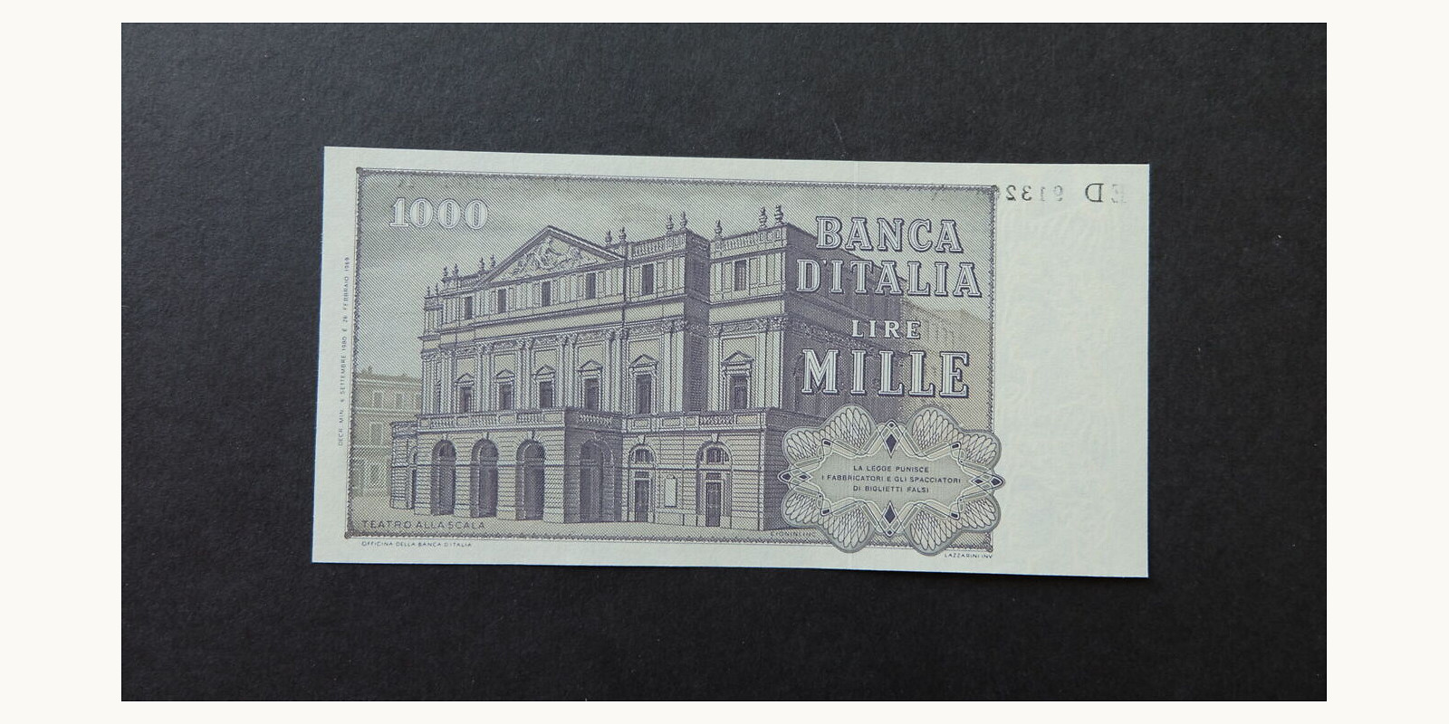 1000 lira Italy 1980 — Back side