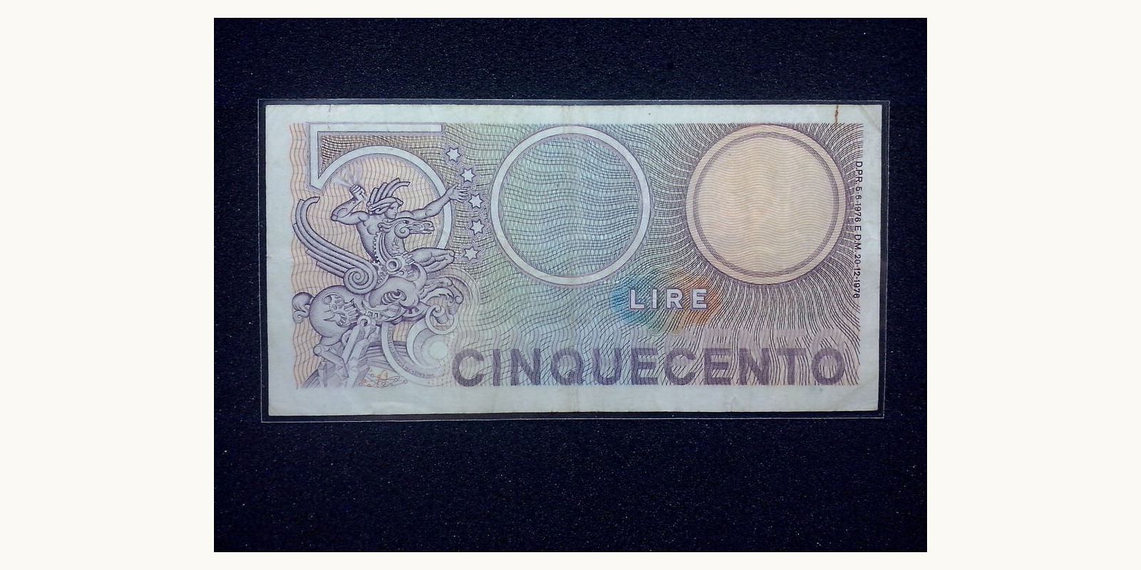 500 lira Italy 1976 — Back side