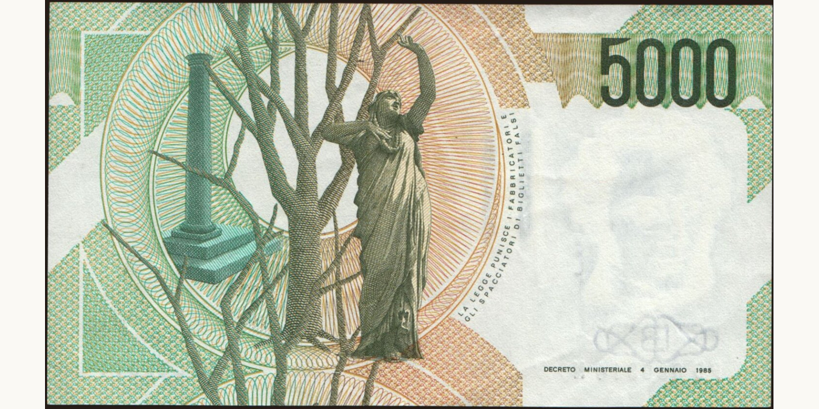 5000 lira Italy 1996 — Back side