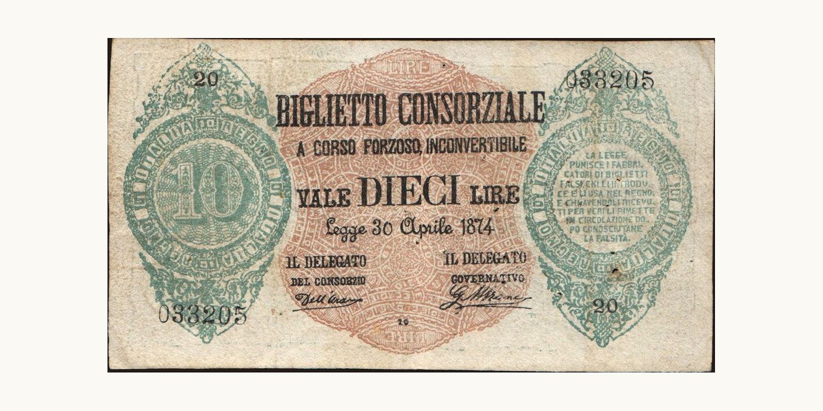 10 lira 1874