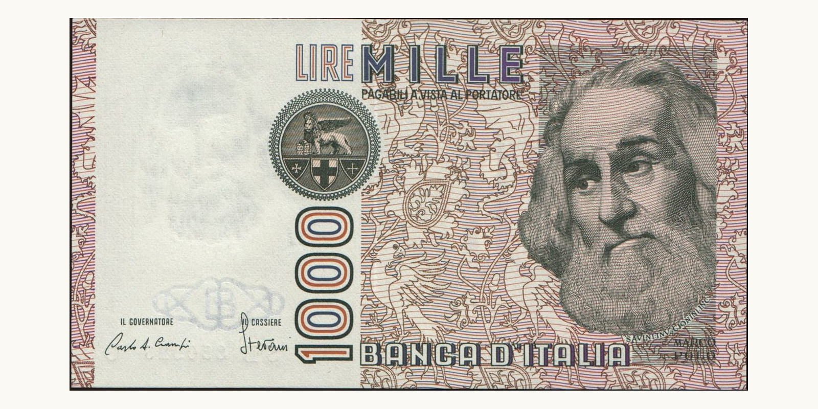 1000 lira Италия 1983 — Лицевая сторона