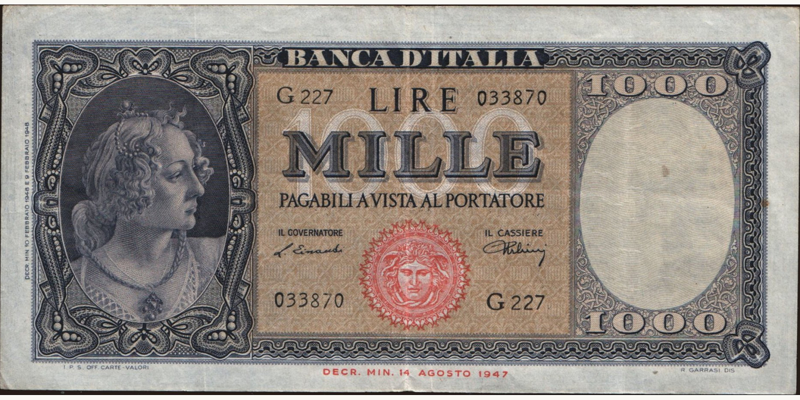1000 lira 1948