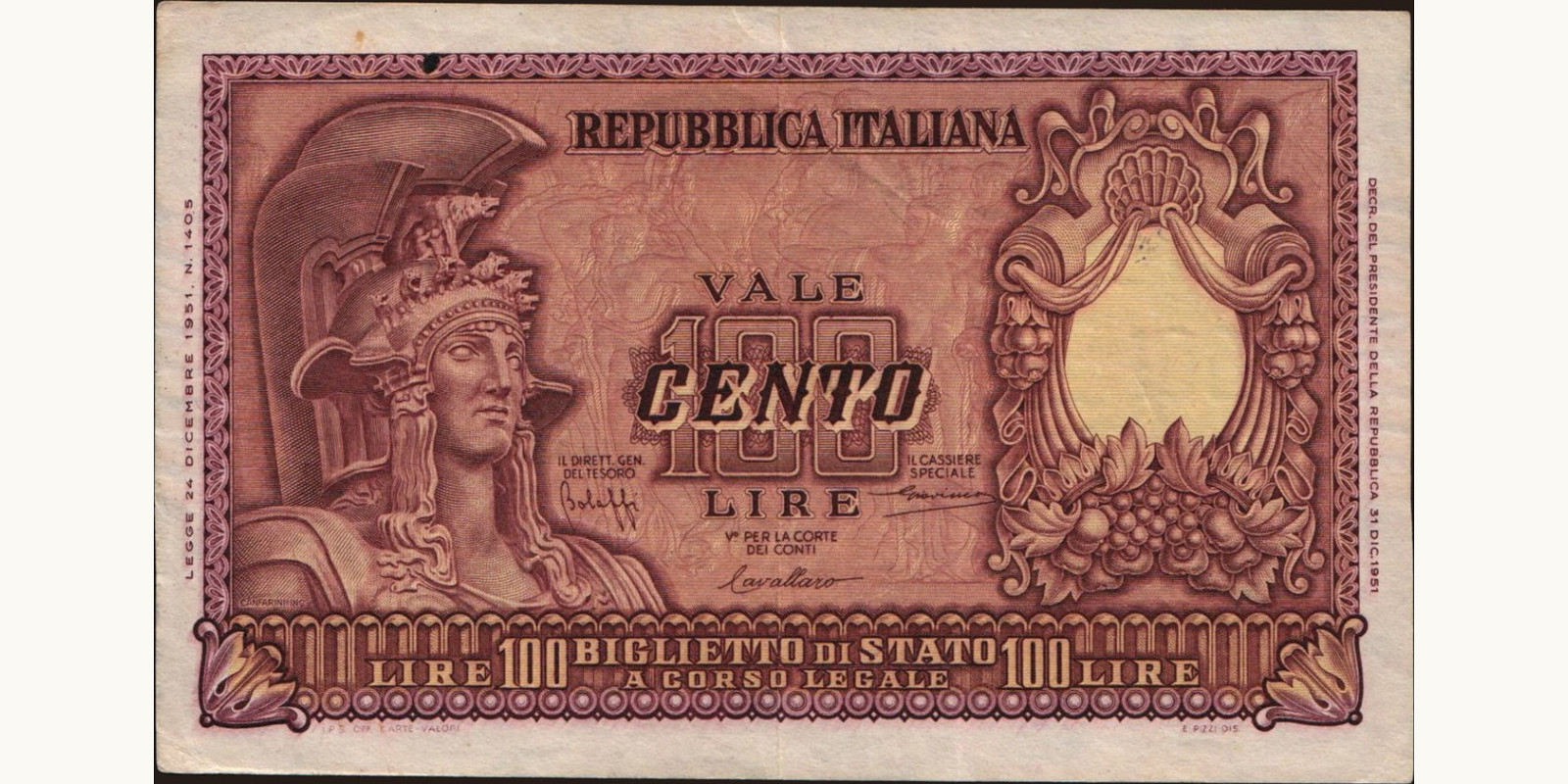 100 lira 1951