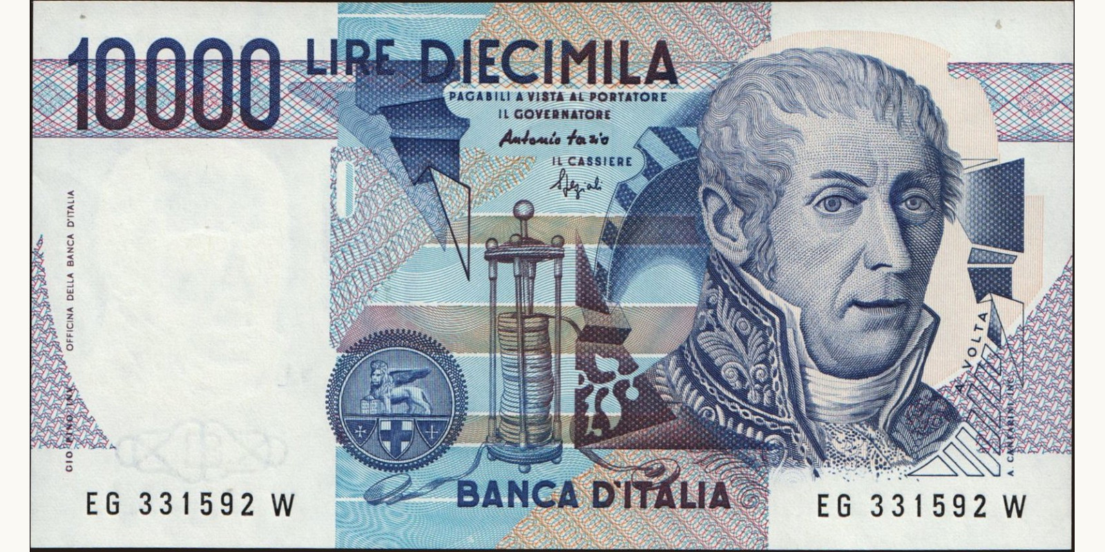10000 lira Italy 1995 — Front side