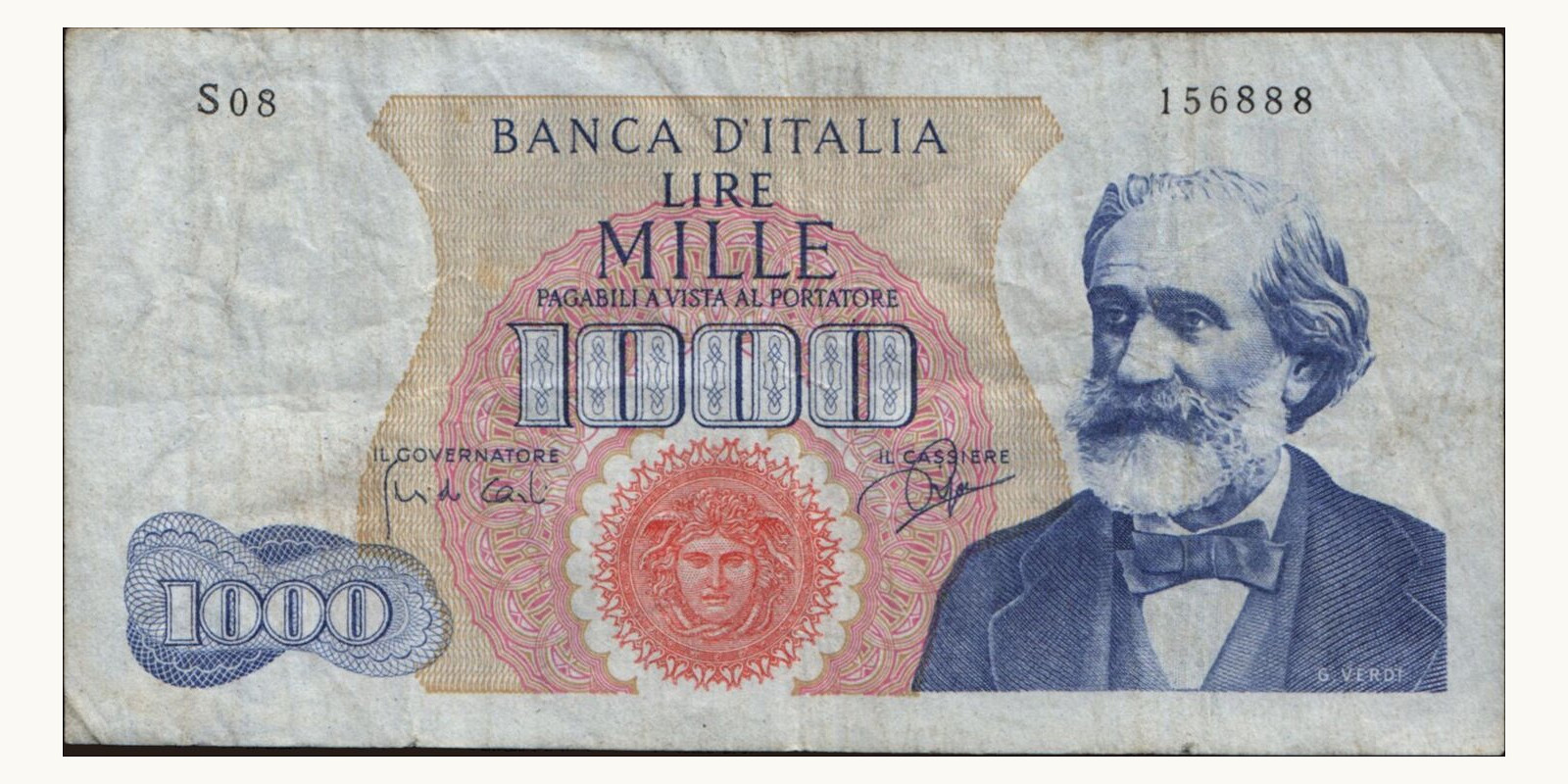 1000 lira Italy 1962 — Front side