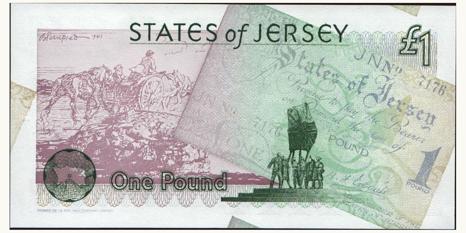 1 pounds Джерси 1995 — Оборотная сторона