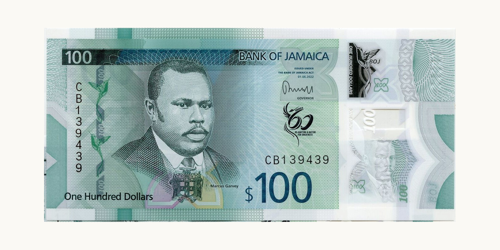 100 dollars Ямайка 2022 — Лицевая сторона