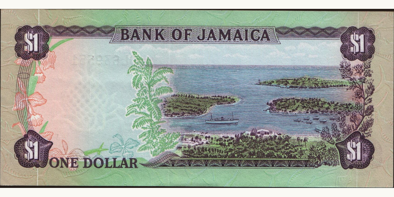 1 dollars Ямайка 1976 — Оборотная сторона