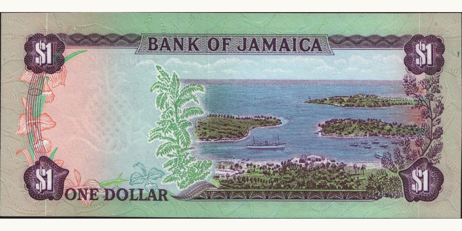 1 dollars Ямайка 1978 — Оборотная сторона