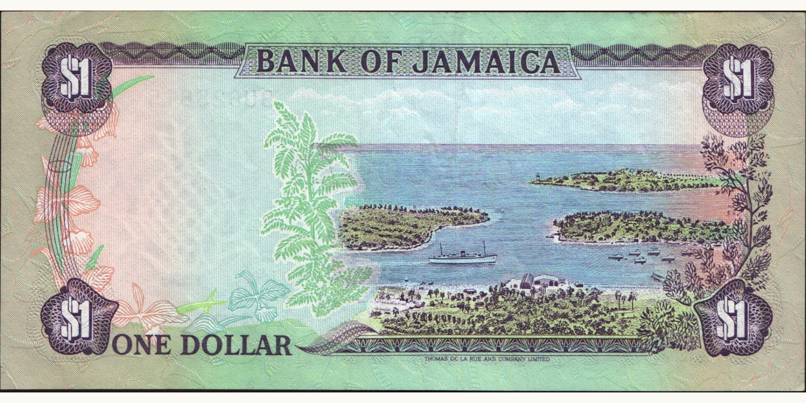1 dollars Ямайка 1987 — Оборотная сторона