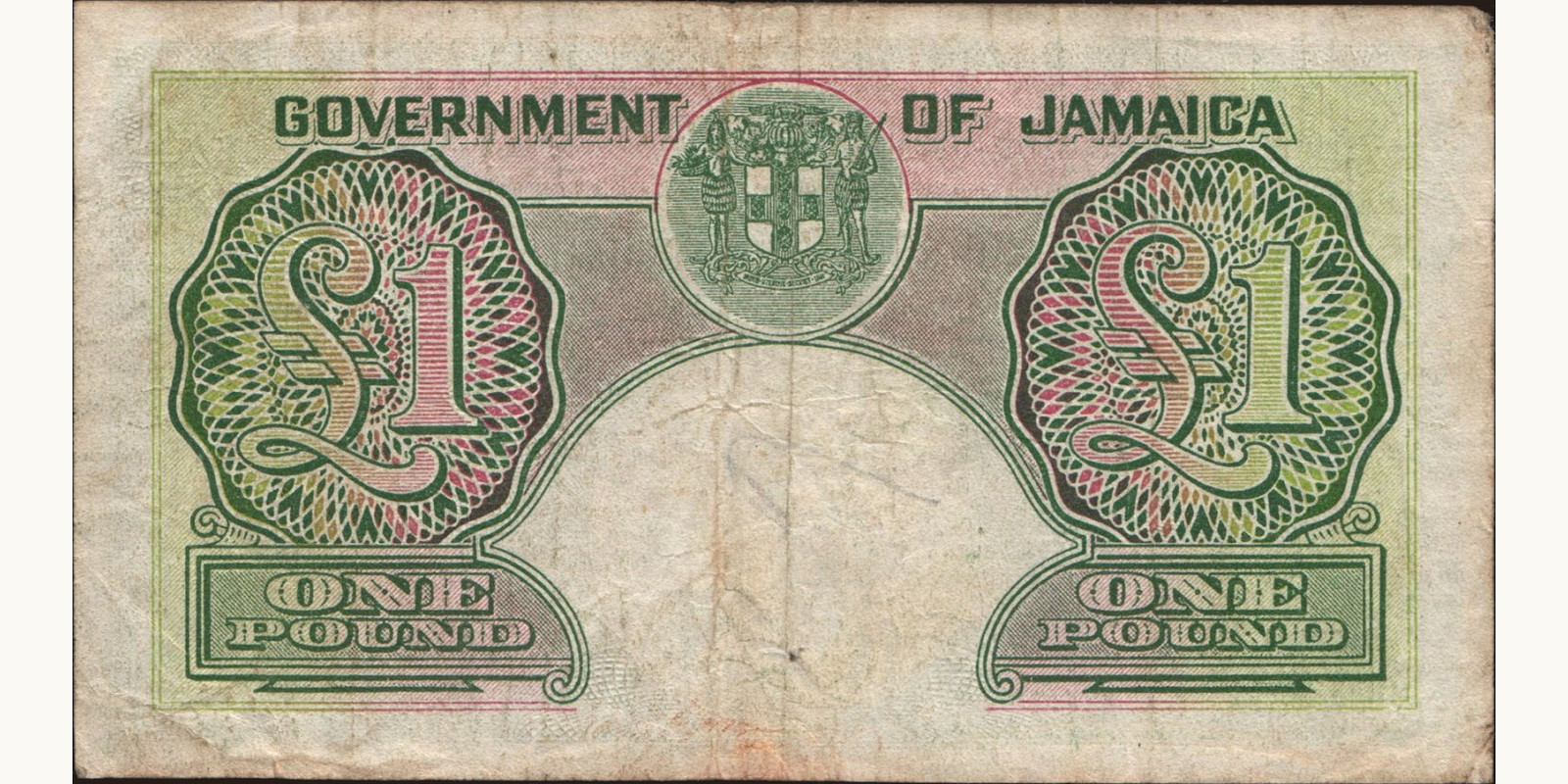 1 pounds Ямайка 1950 — Оборотная сторона