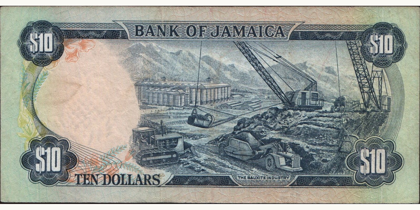 10 dollars Jamaica 1970 — Back side