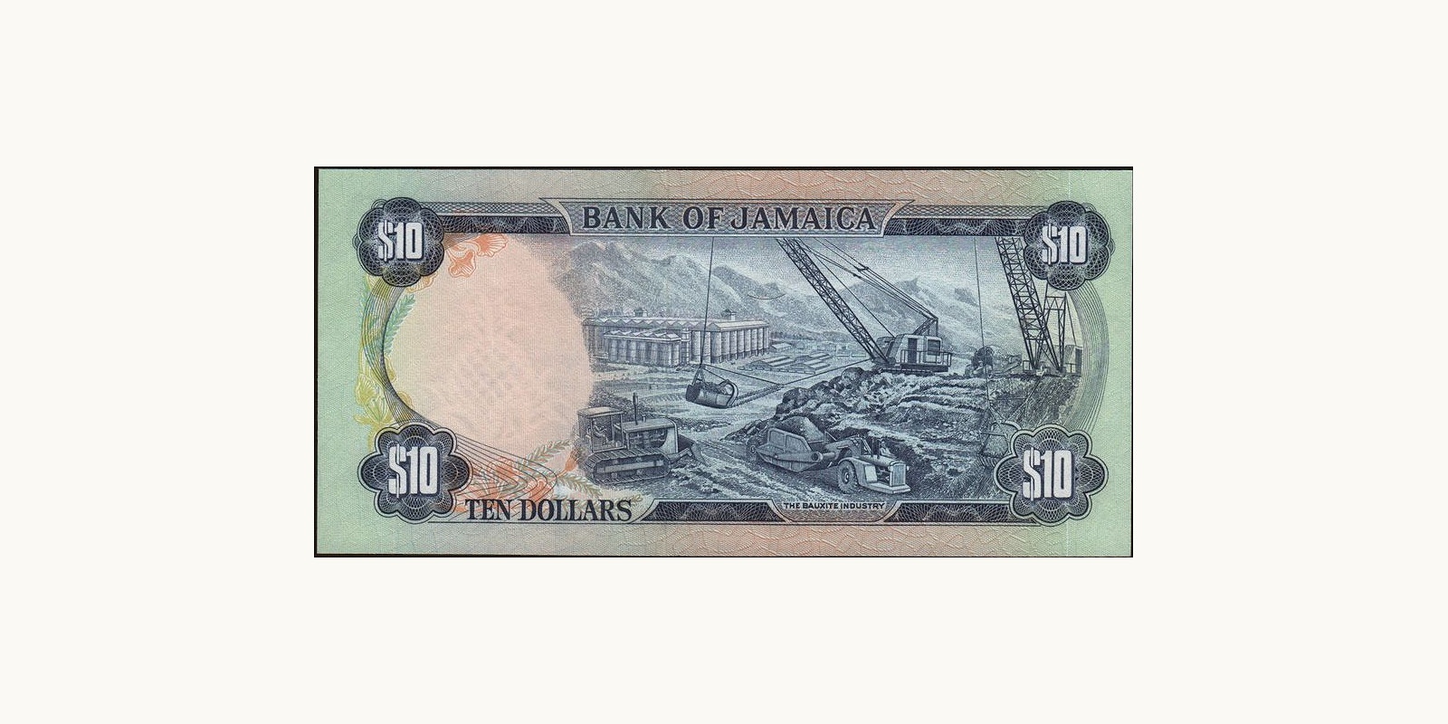 10 dollars Ямайка 1977 — Оборотная сторона