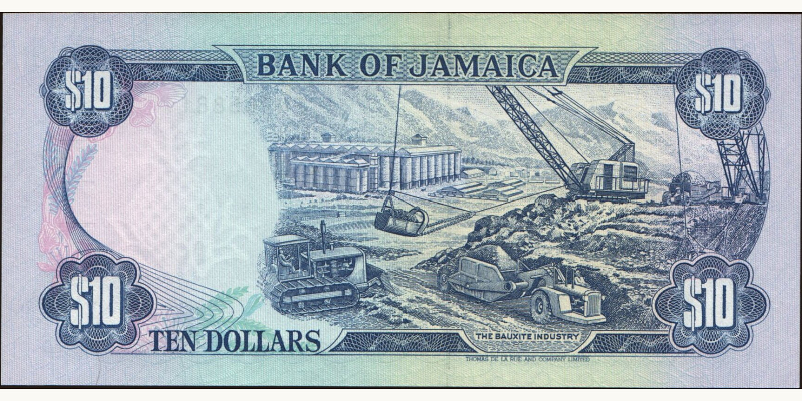10 dollars Ямайка 1992 — Оборотная сторона