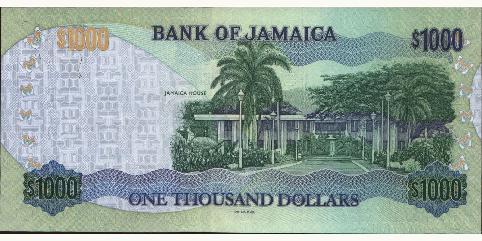 1000 dollars Ямайка 2008 — Оборотная сторона